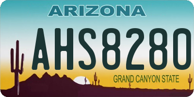 AZ license plate AHS8280