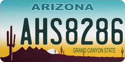 AZ license plate AHS8286