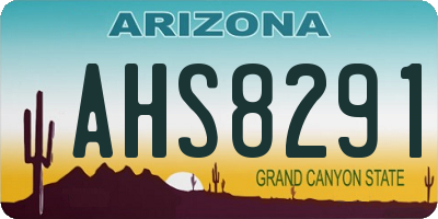AZ license plate AHS8291