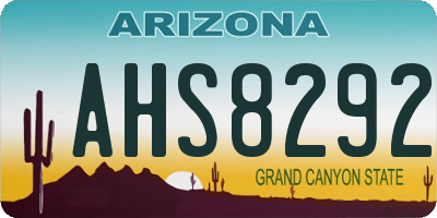 AZ license plate AHS8292