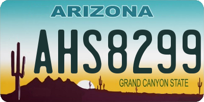 AZ license plate AHS8299
