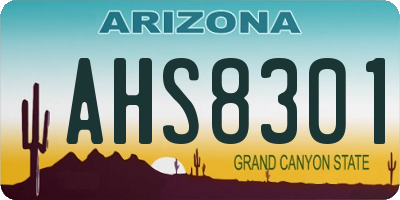 AZ license plate AHS8301