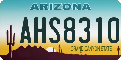 AZ license plate AHS8310