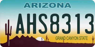 AZ license plate AHS8313