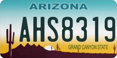 AZ license plate AHS8319