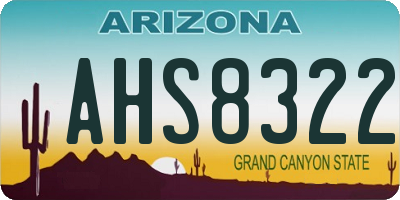 AZ license plate AHS8322