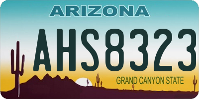 AZ license plate AHS8323