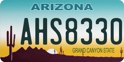 AZ license plate AHS8330