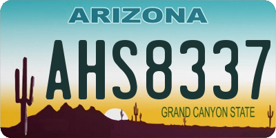 AZ license plate AHS8337