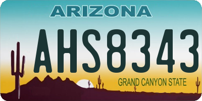 AZ license plate AHS8343