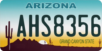 AZ license plate AHS8356
