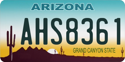AZ license plate AHS8361
