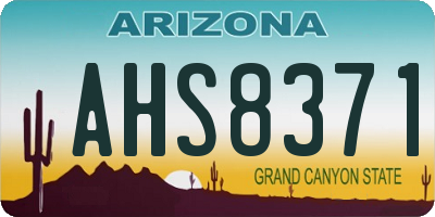 AZ license plate AHS8371