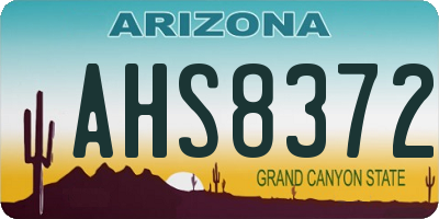 AZ license plate AHS8372