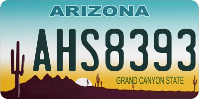 AZ license plate AHS8393