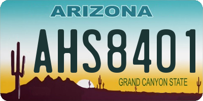 AZ license plate AHS8401