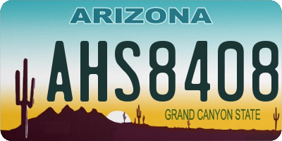 AZ license plate AHS8408