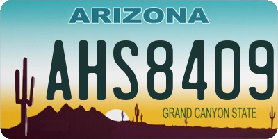 AZ license plate AHS8409