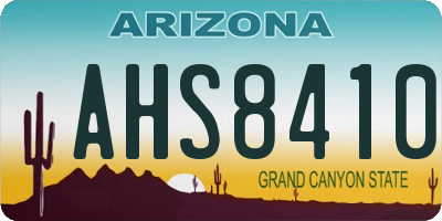 AZ license plate AHS8410
