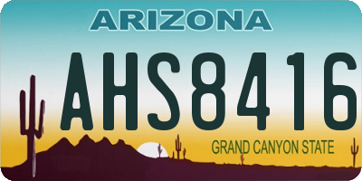 AZ license plate AHS8416