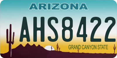 AZ license plate AHS8422