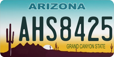 AZ license plate AHS8425