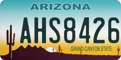 AZ license plate AHS8426