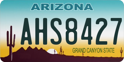 AZ license plate AHS8427