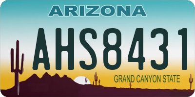 AZ license plate AHS8431