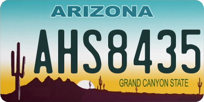 AZ license plate AHS8435