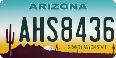 AZ license plate AHS8436