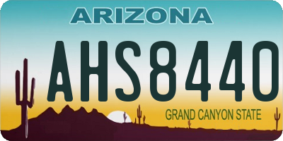 AZ license plate AHS8440