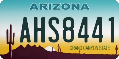 AZ license plate AHS8441