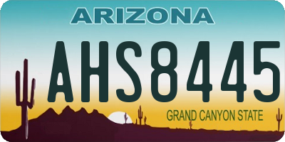 AZ license plate AHS8445