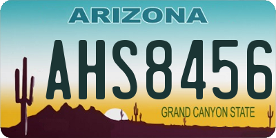 AZ license plate AHS8456