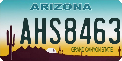 AZ license plate AHS8463