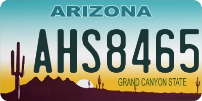 AZ license plate AHS8465