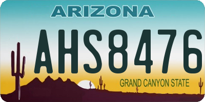 AZ license plate AHS8476