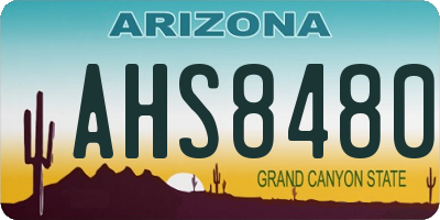 AZ license plate AHS8480