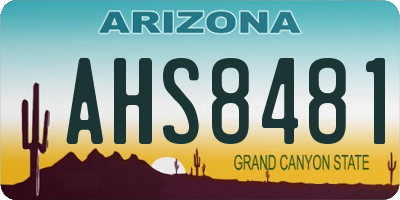 AZ license plate AHS8481