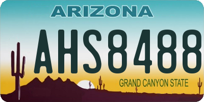 AZ license plate AHS8488