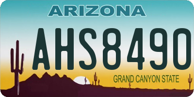 AZ license plate AHS8490
