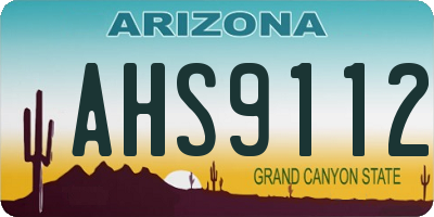AZ license plate AHS9112