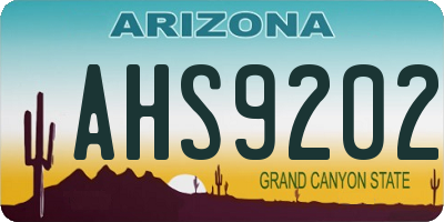 AZ license plate AHS9202