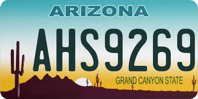 AZ license plate AHS9269