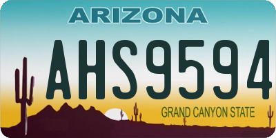 AZ license plate AHS9594