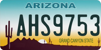 AZ license plate AHS9753