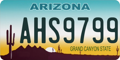AZ license plate AHS9799