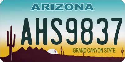 AZ license plate AHS9837