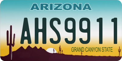 AZ license plate AHS9911